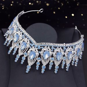 Cabelo de casamento Jóias de luxo Coroa de casamento Opal Coroa de casamento Princesa Prom -cocar de cocar de noiva Jóias Tiaras Acessórios Tiaras 230815