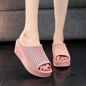 Slipper High-heeled Slippers Women Wear Super Thick Fashion Thick Bottom New Home Non-slip Sandals and Slippers In Summer