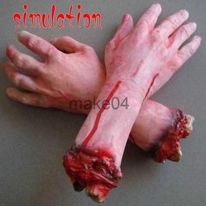 Novelty Items 1PCS Life like Scary Arm Hand Cut Off Bloody Horror Fake Latex Life size Arm Hand Scary Halloween Prop Haunted Party Decoration J0815