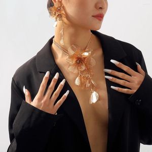 Dangle Earrings 2023 Personality Metal Long Tassel Leaves Flower Drop For Women Luxury Party Jewelry Wholesale
