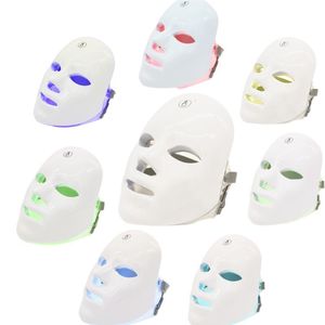 Ansiktsmassager USB -laddning 7Colors LED Mask Pon Therapy Skin Rejuvenation Anti Acne Wrinkle Removal Skin Care Mask Skin Brightening 230814