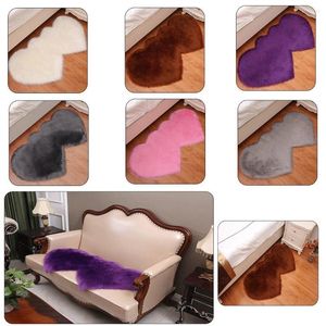 Dywany dywany podwójne kształt serca dywan dywan solidny kolor love kanapa poduszki poduszki matowe do domu sypialnia salonu