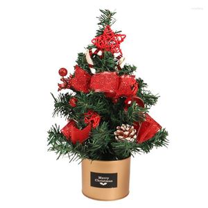 クリスマス装飾デスクのミニツリー30cm/11.8inch人工星ツリートップティンボックスの飾りが楽しい雰囲気を強化する