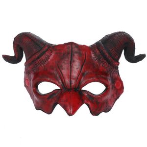 Máscaras de festa Halloween Devil Mask Horror Half Face Scary Horn Ghost Monster Cosplay para figurino 230814