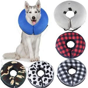 Hundkläder Uppblåsbara husdjurskrage Anti Bite Neck Elizabethan Collar Plush Cat Puppy Protective E Cone For Small Large Dogs 230814