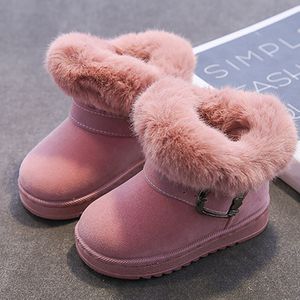 Кроссовки 2023 зимние дети снежные ботинки плюш девушки водонепроницаемые мальчики теплые туфли мода детские малышки малыш CSH993 230815