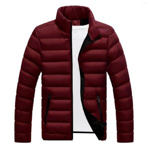 Herrjackor mode lapel casure cardigan långärmad smal montering stativ krage fast färg parka kappa män kvinnor