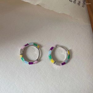 Stud Earrings ROPUHOV 2023 Circle Color Adhesive Ear Buckle Temperament Advanced Sense Design Trendy Net Jewelry For Women