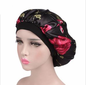 Satin Silk Turban Women Sleeping Sleep Night Hat Wide Band Stretch Hair Care Bonnet Chemo Cap Headwear African Headscarf Wrap