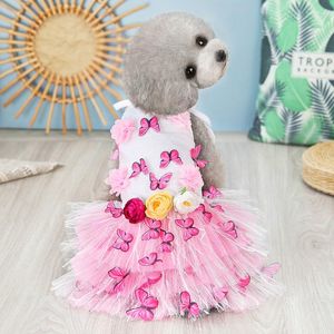 Hundekleidung Spitzenpartykleid Welpe Prinzessin Kleider Baumwolle S-XXL für kleine mittlere Katzen Hochzeit Haustier