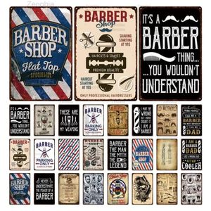 Vintage Barber Shop Metal Signs Barbershop Wall Poster Barber Promotional Poster Bar Pub Retro Plaque Haircut and Shave Beard Iron Paintings Art Plates 30X20CM w01