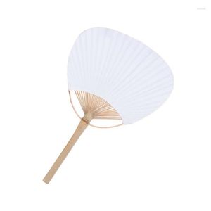 Dekorativa figurer Vit runda bambu pai -fan ren gammal hand för DIY Craft Making Supplies Party Favors Chinese