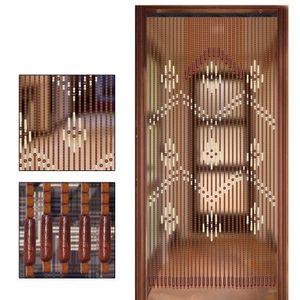 Partição de cortina para a porta de bambu de bambu com miçangas de madeira pendurada flores de onda de cordas com haste do tipo gancho 230815