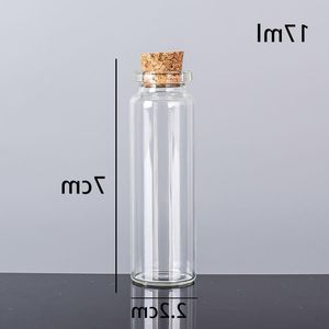 17ML 22X70X125MM Small Mini Clear Glass bottles Jars with Cork Stoppers/ Message Weddings Wish Jewelry Party Favors Xceeo