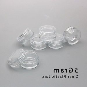 5 Gram Clear Jars Plastic Jars Plastic Cosmetic Container Empty Cosmetic Sample Containers Transparent 5ML Plastic Pot Jars Urand