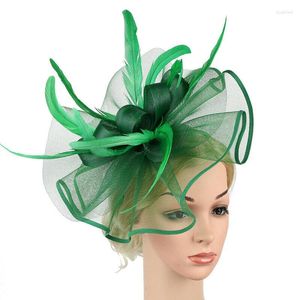 Clip per capelli Ladies Affastore Cappello da donna Donne Mesh Ribbon Feathers Pins Cappelli Cocktail Tea Party Fagro Fagro Campella per ragazze per ragazze