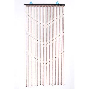 Curtain Door Decoration med Rod Wood Bambu Pärlor Handgjorda kroktyp Strängvåg Tassel Drape Partition Divider 230815