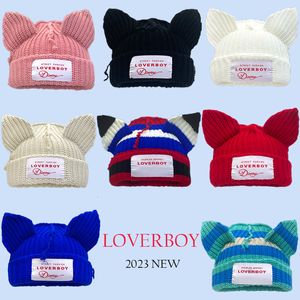 Beanie/Skull Caps Long Ear Hat Skullies Beanies Women Cute Rabbit Ears Crochet Knitted Hat Men Winter Hip-hop Warm Cap Christmas Gift 230814