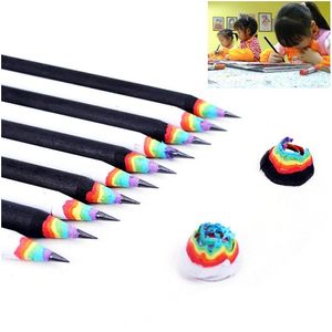 Pencils all'ingrosso kawaii matita arcobaleno per bambini scuola ambientale scuola scrittura di grafite colorata 220 gocce di consegna ufficio bu dhxg9