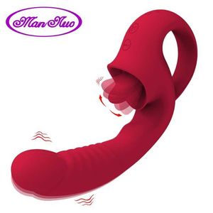 Seks oyuncak masajı gerçekçi yapay penis vajinal sağlık vibratörleri 10 klitoris dil yalama g spot stimülatör ile titreşiyor Kadınlar için yetişkin erotik