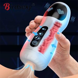 Brinquedo sexual massageador automático masculino masturbador copo vibrador para homens pênis boquete máquina de sucção silicone vagina masturbação adulto