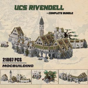 Andere Spielzeuge berühmte Film MOC MOC Sticks Rivendell UCS Building Blocks Magic Fairy Town Komplette Modell Ultimate Collector Serie DIY Assembly Toy 230815