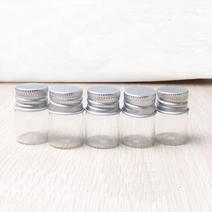 5ML Clear Glass Bottles Message Wishing Candy Makeup Cosmetic Sample Bottles Jar Essential Oils Vial Container With Aluminium Screw Cap Kjsh