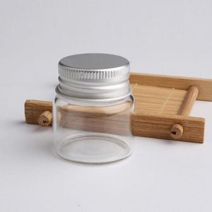 20ML Clear Glass Empty Bottles Aluminium Screw Cap Message Wishing Candy Makeup Cosmetic Sample Bottles Jar Essential Oils Vial Contain Garq