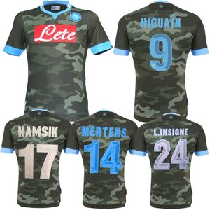 2013 2014 SSC Napoli Retro Soccer Jereys 13 14 European Mertens Away Higuain Insigne Hamsik Pandev Vintage Classic Football Shirt