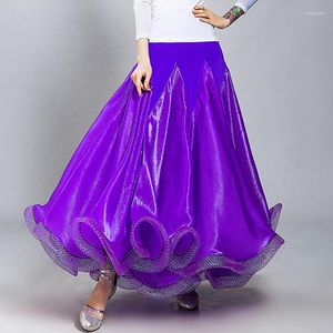 Stage Wear Shiny Fabric Women Flamenco Skirt Ballroom Dance Top Tango Costumes Waltz Dress Spanish Clothes