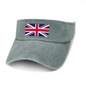 Boinas Brã -Bretanha Flag Sun Visor Chapé de cowboy com vazamento Menções personalizadas Cap Sports Sports Baseball Tennis Golf Caps vazio de chapéu aberto