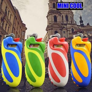 Cool Mini Colorful Smoking Plastic Exchable J5 Lighter Casing Case Shell Innovativt Perspektiv Logotypskydd Hylsa Mantel Herb Tobak Cigaretthållare