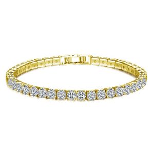 Hip Hop bracelet Tennis Bracelets for Women Vintage Bling White Baguette 7 inch 18K Real Gold Plated Iced Out Round Square CZ Stone Cubic Zirconia Luxury Jewelry