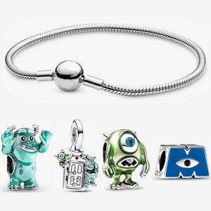 2023 Новые браслеты из чар для женщин -дизайнера Disne Monsters Set Set Diy Fit Bracelet Bracelet Pandora Green Pendant Fashion Disterry