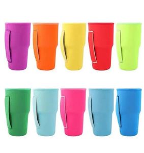 Reusable Handles Ice Coffee Cup Sleeve Neoprene Insulated Sleeves Cups Holder With Handles For 30oz -32oz Tumbler Water Bottle Mug Cover Case Pouch