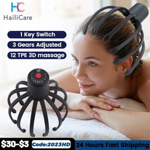 Huvudmassager Electric Octopus Claw Scalp Massager Stress Relief Terapeutic Head Scratcher Relief Hair Stimulation Head Massager Health Care 230815