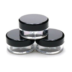 5G/5ML Высококачественные прозрачные пластиковые косметические контейнеры с черными крышками, косметический кремовый горшок для макияжа, тени для век, ногти, порошок, ювелирные изделия, бот Eqml