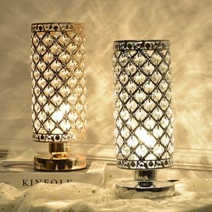 Decorative Objects Figurines Silver Gold Decoration for Bedroom Rose Crystal Lamp Halloween Bedside Room Decor Table Luxury Indoor Lighting Lights 230815