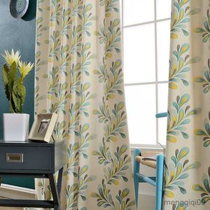 Gardin American Printed Curtain for Living Room Bedroom Mediterranean Style Curtain Window Treatment ReadyMade Gardiner R230815