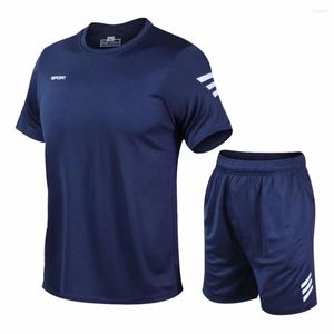 Erkek Trailsits 2 PC/Set Trailsuit Spor Salonu Fitness Badminton Spor Takım Kıyafetleri koşu Jogging Sport Wear Egzersiz Egzersiz Seti Spor Giyim