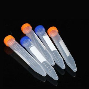 15ML Plastic Centrifuge Tubes, Round Bottom Test Tube, With Blue Screw Cap No-Leak Graduated Marks Squbc