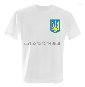 メンズTシャツウクライナのトリズブウクライナプライドアダルトTシャツホワイトシャツ
