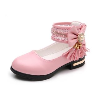 Sneakers Kids Girls Shoes Bowknot Leather School Dress Spring Autumn Wedding Party Shoe för 230815