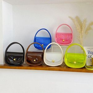 Evening Bags PVC Transparent Handbag Fashion Large Capacity Shopper Bag Candy Color Waterproof Girls