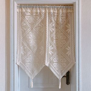 Curtain 1Pc Crochet Craft Japanese Style Door With Tassels Household Decoration Partition 230815