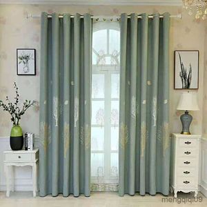 Curtain European Blackout Curtains for Living Room Tulle Bedroom Cotton Linen Jacquard Sheer Simple Fresh Fortune Tree Print Home Decor R230815