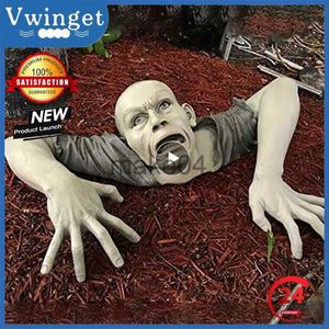 Novelty Items Halloween Horror Creepy Corpse Crawling Zombie Garden Statue Haunted House Props Supplies Halloween Outdoor Decoration J230815