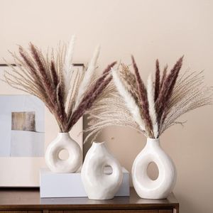 Decorative Flowers Modern Home Decor Farmhouse Boho Minimalist Nordic Style For Shelves Living Room Bedroom Table Pampas Grass Bundle 30pcs