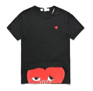 Moda Erkek Oyun Tişört Tasarımcı Kırmızı Kalp Commes Sıradan Kadın Gömlek Des Rozet Garcons Yüksek Quanlity Tshirts Pamuk Nakış V7