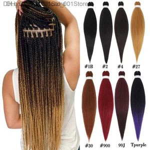 Braided hair pre stretched synthetic woven extension giant weaving for Senegales Passion Twist Box woven hair bundles Z230816